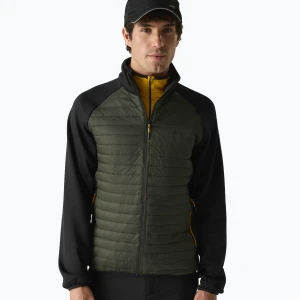 Kurtka hybrydowa męska REGATTA Clumber Hybrid dark khaki / black / sunset Zielony