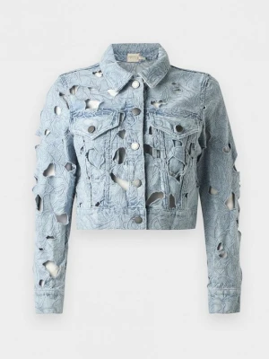 Kurtka jeansowa Alice + Olivia jasnoniebieski
