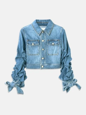 Kurtka jeansowa Alice + Olivia niebieski denim