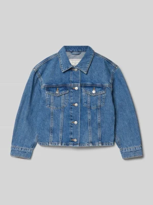 Kurtka jeansowa krótka z czystej bawełny z nakładanymi kieszeniami na piersi Tom Tailor