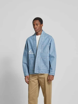 kurtka jeansowa o kroju oversized ze sznurowanym zapięciem Kenzo Jeansowy niebieski