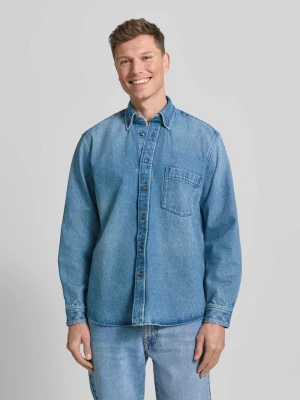 Kurtka jeansowa o kroju regular fit z czystej bawełny model 'LAMBEY BO FLEAK' Boss Orange