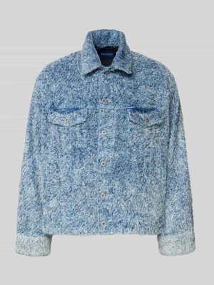 Kurtka jeansowa o kroju regular fit z efektem bouclé model ‘KIRKBY’ Hugo Blue