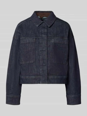 kurtka jeansowa o kroju regular fit z mieszanka bawełny model 'Hollins' Opus Ciemnoniebieski