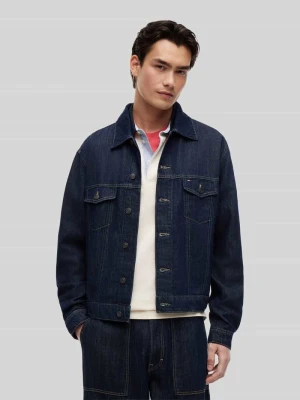 Kurtka jeansowa o kroju regular fit z mieszanki bawełny i lnu Tommy Jeans