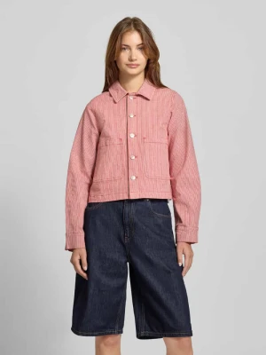 Kurtka jeansowa o kroju regular fit z mieszanki bawełny model ‘BILLO’ Pieces Bordowy