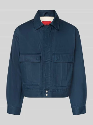 kurtka jeansowa o kroju relaxed fit z czystej bawełny model 'HUGO 083 / 1' Jeansowy niebieski