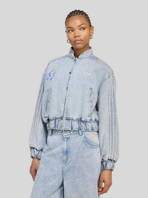 Kurtka jeansowa o kroju relaxed fit z czystej bawełny z haftami adidas Originals