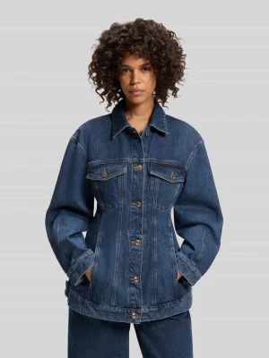 kurtka jeansowa o kroju slim fit z czystej bawełny model 'HUGO ICON_3' Granatowy