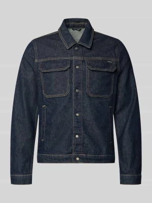 Kurtka jeansowa o kroju slim fit z mieszanki bawełny Antony Morato Ciemnoniebieski