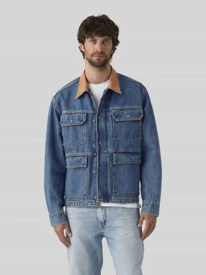 kurtka jeansowa o luźnym kroju z czystej bawełny z kołnierzem ze sztruksu Levi's Jeansowy niebieski