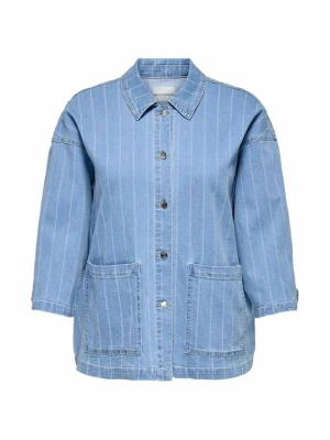 Kurtka jeansowa ONLY Carmakoma niebieski denim