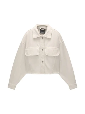 Kurtka jeansowa PULL&BEAR biały