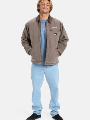 Kurtka jeansowa Quiksilver ciemnobrązowy melanż