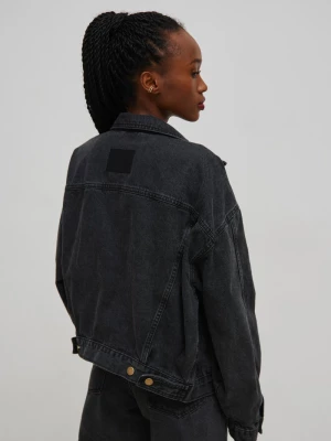 Kurtka jeansowa w kolorze WASHED BLACK - RUBI -M/L Marsala