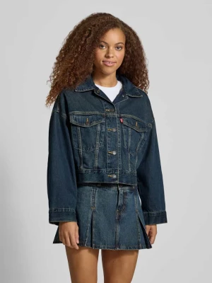 Kurtka jeansowa z detal z logo model 'LOOSE CROP TRUCKER' Levi's Niebieski