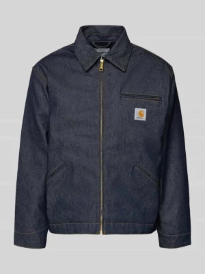 Kurtka jeansowa z kieszenią na piersi i detalem z logo Carhartt Work In Progress