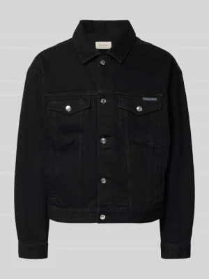Kurtka jeansowa z kieszeniami na piersi i detalem z logo Calvin Klein Jeans