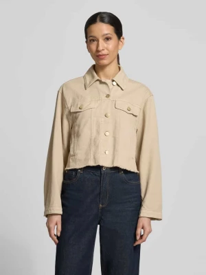 kurtka jeansowa z kieszeniami na piersi i frędzlami LUISA CERANO