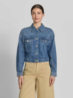 kurtka jeansowa z kieszeniami na piersi i listwą guzikową Zero