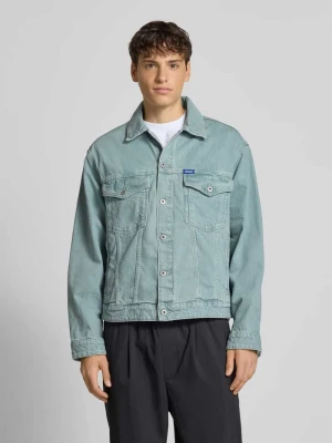 Kurtka jeansowa z kieszeniami na piersi i wyhaftowanym logo model ‘Dex’ Hugo Blue