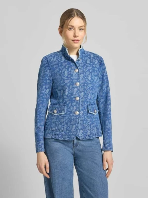 Kurtka jeansowa z mieszanki bawełny i lyocellu z kieszeniami z patką WHITE LABEL