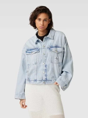 Kurtka jeansowa z nakładanymi kieszeniami na piersi Calvin Klein Jeans