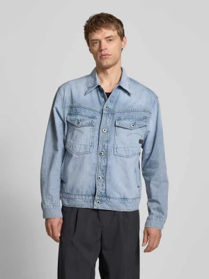 Kurtka jeansowa z nakładanymi kieszeniami z patką na piersi model ‘Dakota’ G-Star Raw