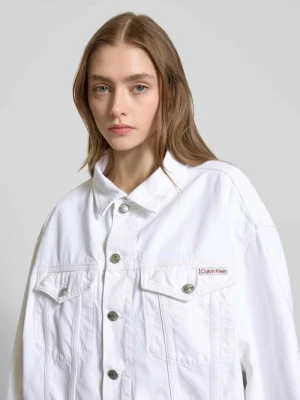 Kurtka jeansowa z naszywką z logo Calvin Klein Jeans Biały