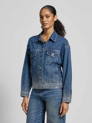 Kurtka jeansowa z obszyciem ozdobnymi kamieniami miss goodlife