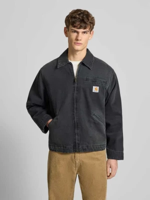Kurtka jeansowa z zamkiem błyskawicznym i detalem z logo model ‘DETROIT’ Carhartt Work In Progress