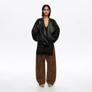 Kurtka kopertowa skóra czarna BIMBA Y LOLA