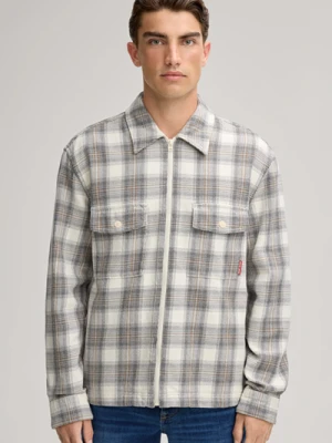 Kurtka koszulowa Hacket w kolorze złamanej bieli w kratę Joop