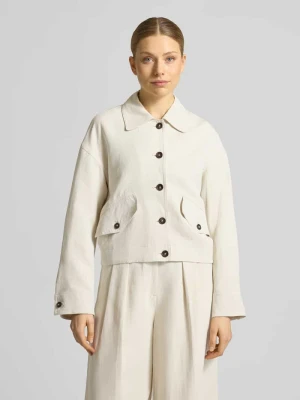 Kurtka koszulowa o kroju loose fit z mieszanki wiskozy i lnu Marc O'Polo