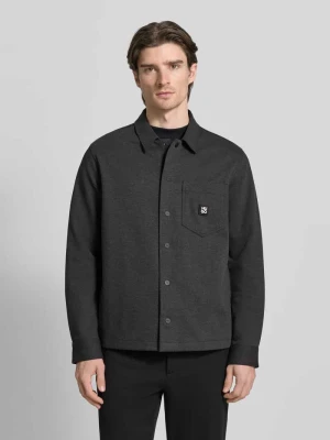 Kurtka koszulowa o kroju oversized z mieszanki bawełny model ‘ENASO’ HUGO