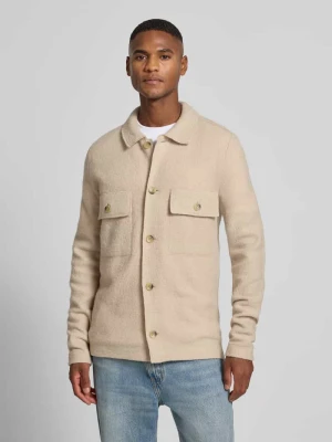 Kurtka koszulowa o kroju regular fit z czystej wełny model ‘NEALY’ Selected Homme