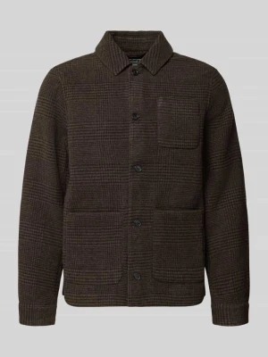 kurtka koszulowa o kroju regular fit z dodatkiem wełny model 'PABLO' Casual Friday Czekoladowy