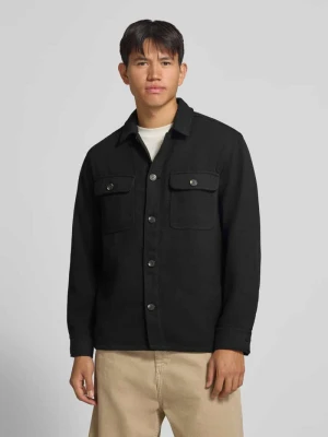 kurtka koszulowa o kroju regular fit z kieszeniami na piersi model 'REGENT' Jack&Jones Czarny