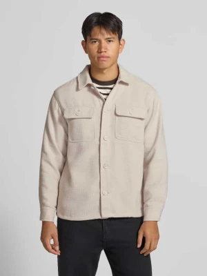 kurtka koszulowa o kroju regular fit z kieszeniami na piersi model 'REGENT' Jack&Jones Złamany biały