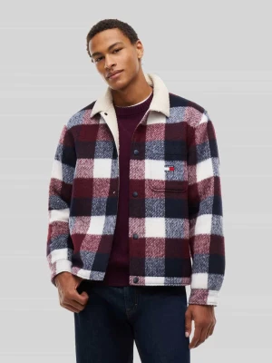 kurtka koszulowa o kroju regular fit z kołnierzem typu teddy Tommy Jeans Bordowy