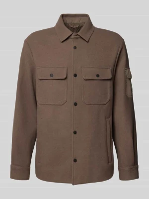 Kurtka koszulowa o kroju regular fit z kołnierzykiem typu kent i kieszeniami na piersi Armani Exchange Beżowy