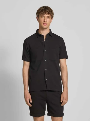 Kurtka koszulowa o kroju regular fit z lekko fakturowanym wzorem model ‘NEWKODYL’ Only & Sons Czarny