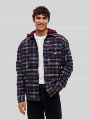 Kurtka koszulowa o kroju regular fit z mieszanki bawełny Tommy Jeans Bordowy