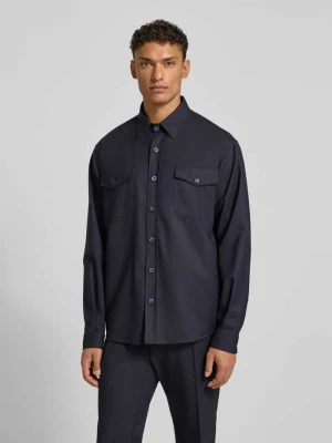 Kurtka koszulowa o kroju regular fit z mieszanki wełny model „Osaka” CRUNA