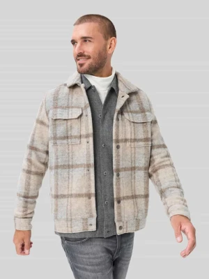 Kurtka koszulowa o kroju regular fit z mieszanki wełny model 'Santiago' BRAX Średniobrązowy