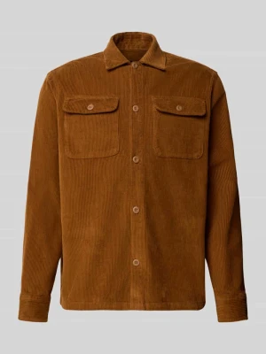 Kurtka koszulowa o kroju regular fit z sztruksu model 'REGENT' Jack&Jones Koniakowy