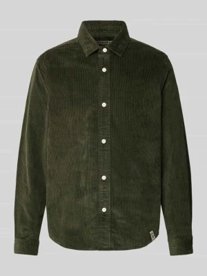 Kurtka koszulowa o kroju regular fit z sztruksu z kołnierzykiem typu kent Superdry Oliwkowy