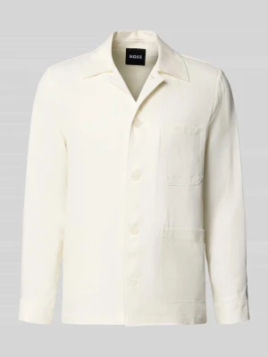 Kurtka koszulowa o kroju relaxed fit z czystego lnu model 'H-CAI-K-3P-262' Boss