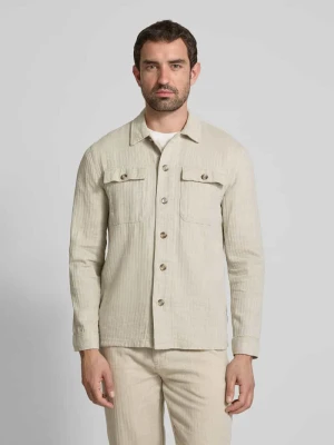 Kurtka koszulowa o kroju relaxed fit z kieszenią na piersi lindbergh