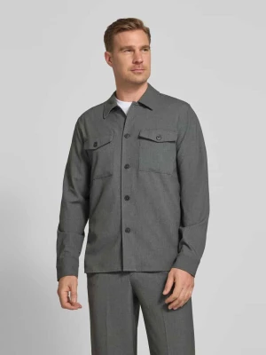 Kurtka koszulowa o kroju relaxed fit z kołnierzykiem typu kent i kieszeniami na piersi lindbergh